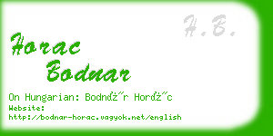 horac bodnar business card